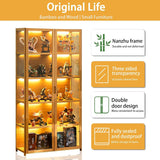 iusyugh Display Cabinet with Acrylic Glass Doors, 5-Tier Curio Cabinet, Collectibles Toy Organizers Rack & Display Shelf, High Display Case for Home, Office, Playroom, Living Room iusyugh