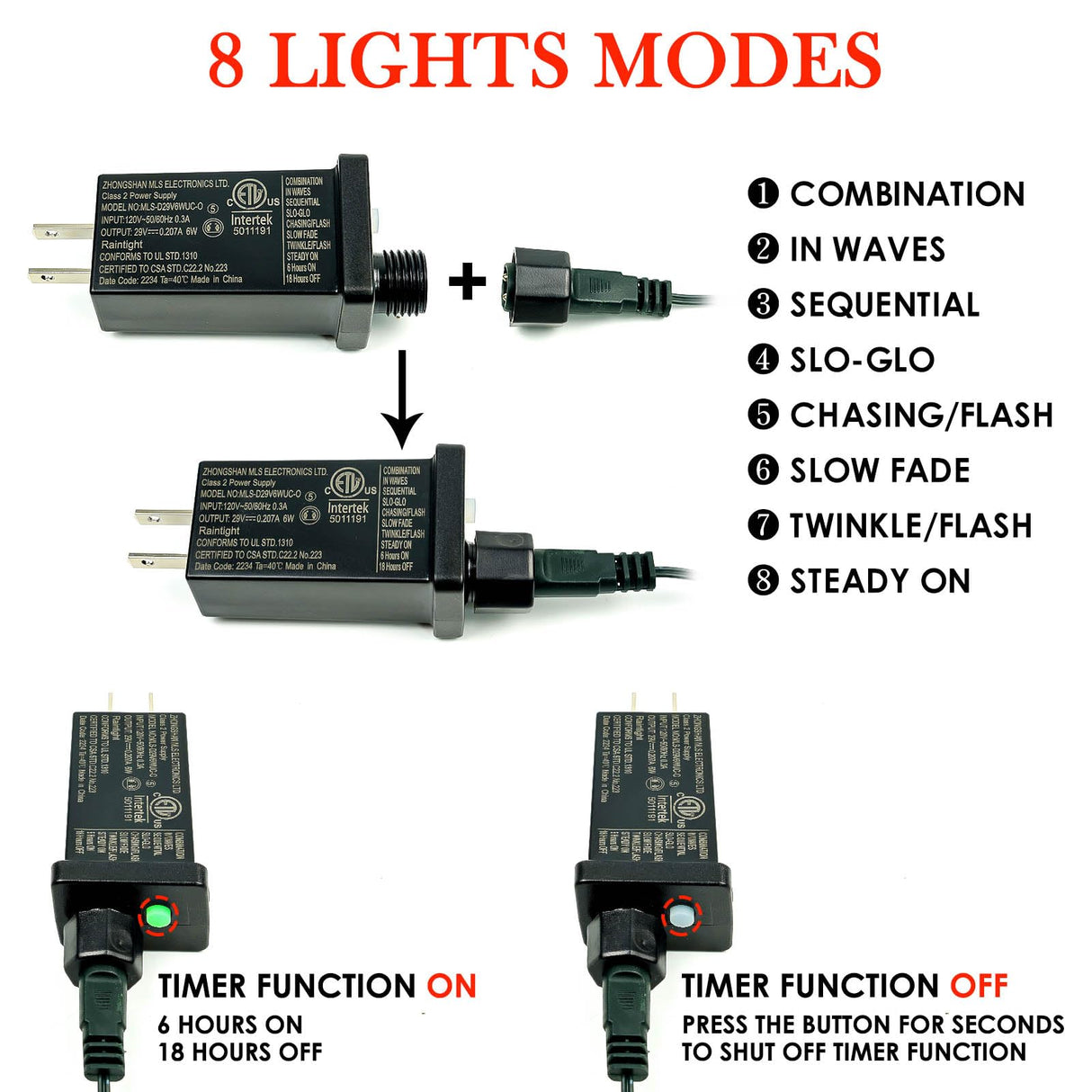 OZS Upgraded 2Pack 164ft 400 LED Christmas String Lights Outdoor/Indoor, Extendable Fairy String Lights, Waterproof 8 Modes Green Wire Tree Lights for Holiday Party Christmas Decorations (Warm White) OZS