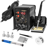 Beaiguna 2 in 1 Hot Air Rework Soldering Iron Station Kit, Precision Circuit Board Soldering Gun Kit, Rapid Heat up Solder Station, Upgrade Dual System Independent Control, Auto Sleep & Calibration Beaiguna