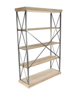 Deco 79 Industrial Wood Shelving Unit, 72 x 48 x 17 Inches, Brown/Iron Deco 79