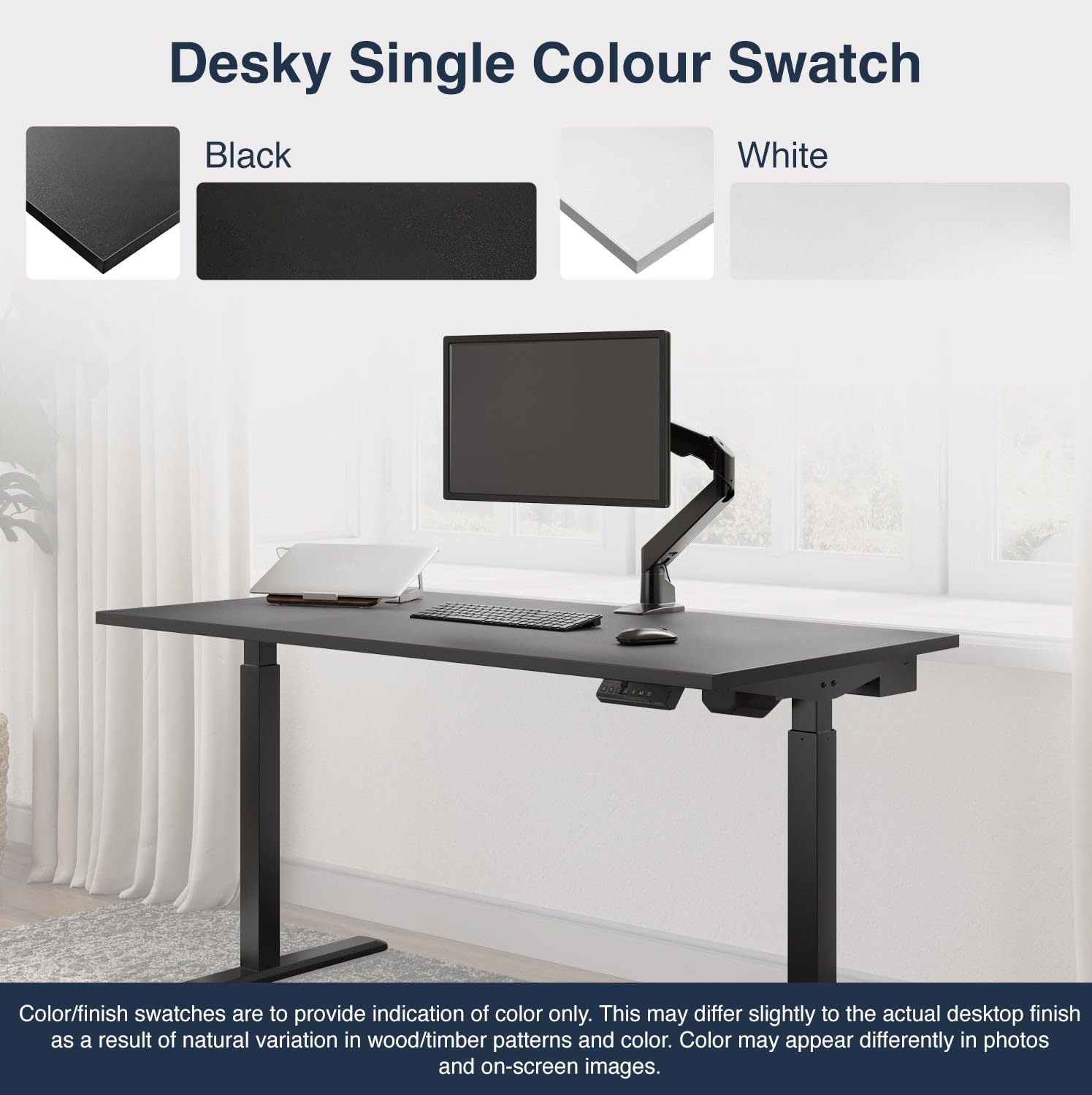 Desky Single Sit Stand Desk - Adjustable Standing Desk - Ergonomic Sit & Stand Up Desk - 71x29.5 Electric Standing Desk - Adjustable Height Table - Sit to Stand Desk - Height Adjustable Desk, - WoodArtSupply