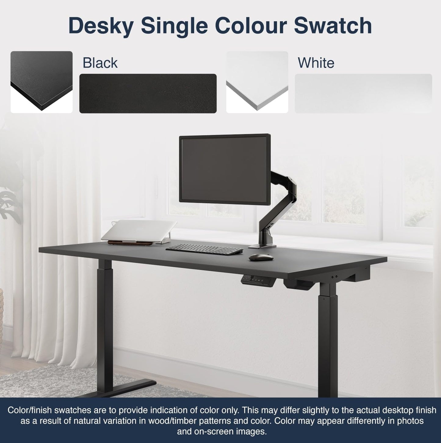 Desky Single Sit Stand Desk - Adjustable Standing Desk - Ergonomic Sit & Stand Up Desk - 71x29.5" Electric Standing Desk - Adjustable Height Table - Sit to Stand Desk - Height Adjustable Desk - WoodArtSupply