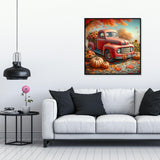 Canrichshop Autumn Pumpkin 5D Diamond Art Kits for Adults,Truck Diamond Painting Kits for Beginners,Fall Full Drill Diamond Paintings,Paint by Diamonds for Wall Decor 14x14inch Canrichshop