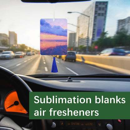 50 pcs sublimation air fresheners blanks,with Tassels Sublimation Blanks Products DIY Air Freshener for Car and Home Hanging Decoration sublimation car freshener blanks