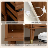 Chrangmay 6 Drawer Dresser,47" Wide Mid Century Chest of Drawers,Wooden Bedroom Drawer Dresser with 6 Storage Drawers for Bedroom,Living Room,with Anti-Tipping Device,Walnut Chrangmay