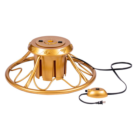 Vickerman 360 Degree Rotating Tree Stand - for Artificial Christmas Trees up to Maximum 120 Lbs - Gold Color - Stand for Artificial Christmas Tree - Spinning Christmas Tree Vickerman