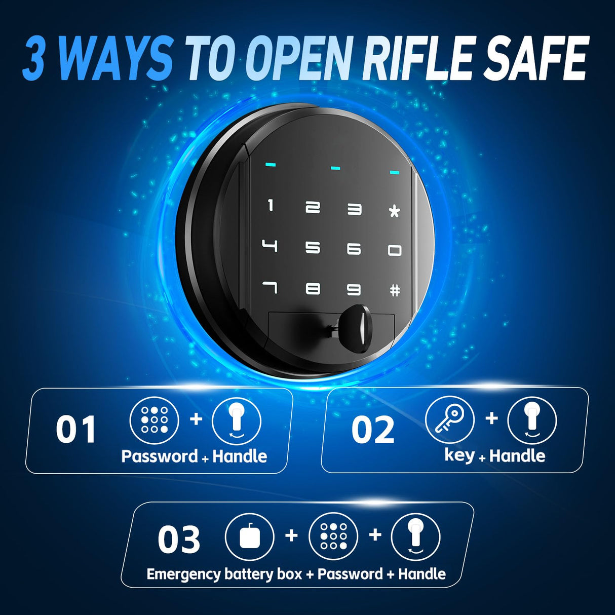 4-5 Gun Safes for Home Rifle and Pistols, Gun Safe with Electronic Password and Alarm Function,Gun Cabinets with 3 Pistol Bags and a Storage Box，Quick Access Safes with Removable Shelf for Shotguns Lnoauys