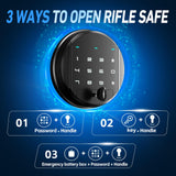 4-5 Gun Safes for Home Rifle and Pistols, Gun Safe with Electronic Password and Alarm Function,Gun Cabinets with 3 Pistol Bags and a Storage Box，Quick Access Safes with Removable Shelf for Shotguns Lnoauys