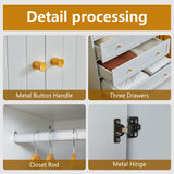 PHOYAL Wardrobe Closet Armoire, 71 "Wardrobe Armoire Wooden Closet with 4 Doors, 6 Drawers Household Freestanding Wooden Closet Storage Cabinet for Bedroom, White - 2 PHOYAL