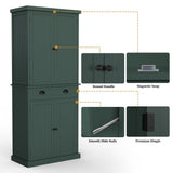 ARTPOWER 72" Tall Kitchen Pantry Storage Cabinet with Drawer and Adjustable Shelves, Pantry Cabinet for Kitchen, Bathroom or Hallway, Green ARTPOWER