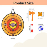 Foam Axe Throwing Game Set,26 inch Large Dart Board,Indoor Outdoor Target Game,Includes a 26 Inch Double-Sided Easy Fold Target,2 Throwing Axes&Stars,12 Sticky Balls&Darts,A Carry Bag,2 Hooks WodGod