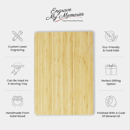 Enragved Cutting Boards For Kitchen 14x10 inch, Custom Laser Engraved Chopping Wooden Butcher Block,Countertop Accessory, Handmade Gifts From - WoodArtSupply