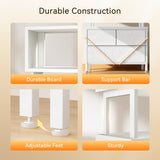 Casaottima 7 Tier Bookshelf, Tall Geometric Bookcase with Fabric Drawers, Modern Display Book Shelves Book Case for Living Room Bedroom, Wood Decorative Standing Shelving Unit for Home Office, White Casaottima