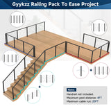 Gyykzz One-Stop Cable Railing Post Kit, 3 Pack Level Drilled Deck Post 36", Fixed Top Cable Railing System Including 3 Railing Post, 125ft Cable, 20 Terminal, 60 Cable Grommets (No Handrail) Gyykzz