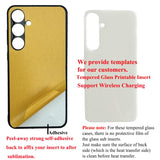 5PCS Sublimation Blanks Phone Case Bulk Covers Compatible with Samsung Galaxy S24 5G, Support Wireless Charging, Easy to Sublimate DIY, 2 in 1 2D Soft Rubber Case + Tempered Glass Inserts JUSTRY