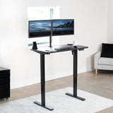 VIVO Electric 43 x 24 inch Standing Desk Workstation, Memory Controller Height Adjustment, 1B Series, One-Piece Black Top, Black Frame, DESK-KIT-1B4B VIVO