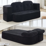 Tmsan 78.7" W Boneless Cloud Loveseat Sofa, 2 in 1 Convertible Floor Folding Couch Bed, No Assembly Compressed Foam Lounge Sofa Sleeper for Dorm Apartment Office Bedroom Living Room Small Spaces Tmsan