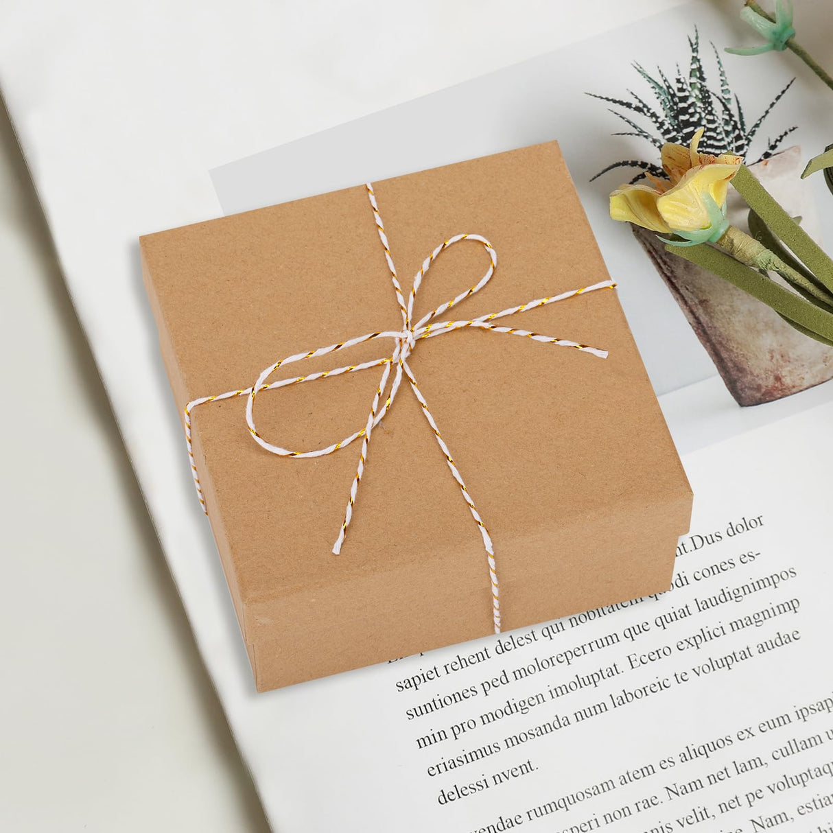 328 Feet Cotton Bakers Twine, Gold Metallic Wedding & Holiday Twine KINGLAKE