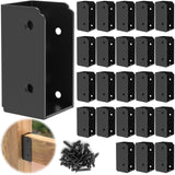 IRENPORU 24PCS 2”x 4” Stainless Steel Deck Railing Brackets Connectors, 2x4 Brackets for Stair Fence Railings Handrail IRENPORU