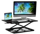 Mount-It! Standing Desk Converter, Height Adjustable Sit Stand Desk, 32x22 Inch Preassembled Stand Up Desk Converter, Ultra Low Profile Design, Black Mount-It!