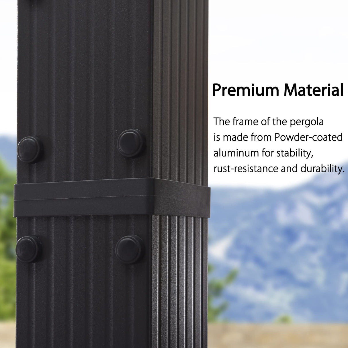 PURPLE LEAF 10' X 10' Outdoor Retractable Pergola with Sun Shade Canopy Patio Metal Shelter for Porch Beach Garden Pavilion Grill Gazebo Modern Yard Grape Trellis Gray Pergola with String Lights PURPLE LEAF