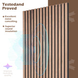 Kieacia Wood Slat Acoustic Panels for Wall and Ceiling | 3D Slat Wood Panels| Decorative Soundproof Paneling | Noise Reduction | 94.49"x 23.62" Each Box-Natural Walnut Kieacia