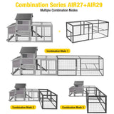 Chicken Coop Run Large Metal Frame Extension Outdoor 14.3ft²Lockable Playpen for Chicken, Rabbit, Duck, Run Only Aivituvin