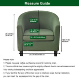 CRFATOP 2 Piece Club Chair Slipcover Stretch Barrel Chair Covers Solid Tub Chair Slipcovers Soft Armchair Covers Removable Furniture Protector Arm Chair Cover for Living Room,Green CRFATOP