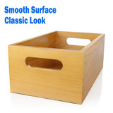 A Selected Pine Wood Organizer Open Box 4 Packs, 6x10 Wooden Storage Container with Handle for Bathroom and Kitchen ASelected