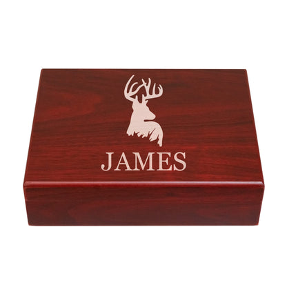 NEW WORLD ACCENTS Personalized Wooden Box, Engraved Box, Memory Box, Gift for Him, Christmas Gift box, Father's Day, Man Cave, Husband Groomsman gift - WoodArtSupply