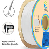 YOUSU Polypropylene PP Filament, 1.75mm 3D Printer Filament for FDM 3D Printers, 1kg (2.2lbs) 5 Pcs Build Sheet Included, Semi-Flexible Ultra Tough Filament, White Yousu