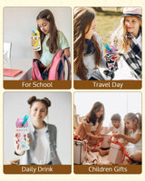 OFFNOVA 12oz Kids Sublimation Tumbler, 4 Pack Stainless Steel Sippy Cup Blank, Vacuum Insulated Water Bottle with Leak-Proof Straw Lid OFFNOVA