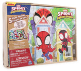 Disney Junior Marvel Spider-Man Spidey Amazing Friends - Set of 5 Wood Puzzles with Storage Box for Kids - Ages 4 and Up 1616 Holdings