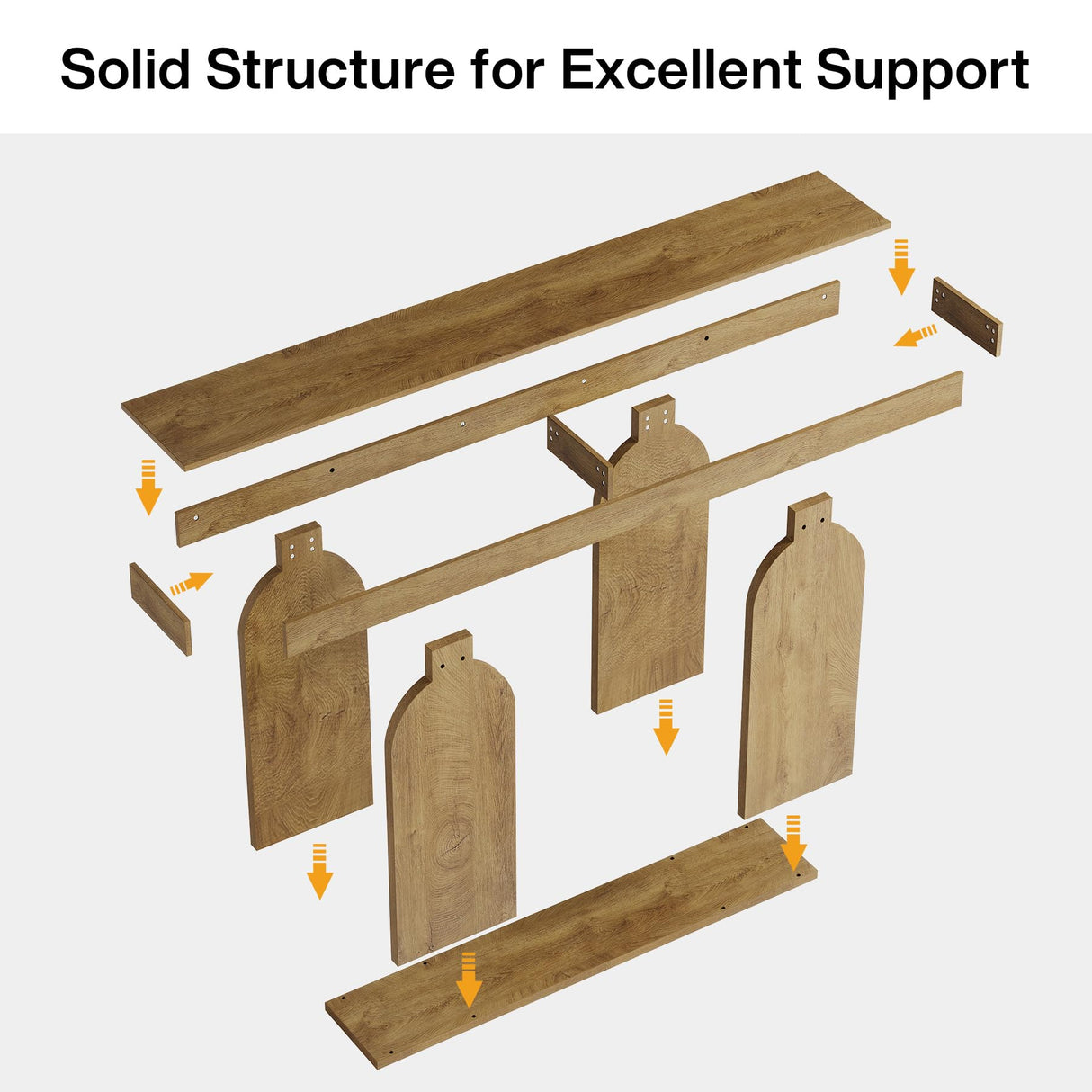 Tribesigns 70.9-Inch Extra Long Sofa Table, Farmhouse Console Tables with Wood Frame and Storage Shelf, 2-Tier Wood Table Behind Couch for Living Room, Hallway, Foyer, Light Brown Tribesigns