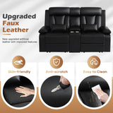 Consofa Power Reclining Loveseat with Console, Power Loveseat Recliner Sofa with Lumbar Pillow, USB,Type-c Ports, Wall Hugger Recliner Sofa with Cup Holders for Living Room(Black, Loveseat) Consofa