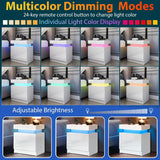 HOMMPA LED Nightstand White Nightstand with Led Lights Modern Night Stand with 2 High Gloss Drawers Led Bedside Table Smart Nightstand for Bedroom 20.5” Tall HOMMPA