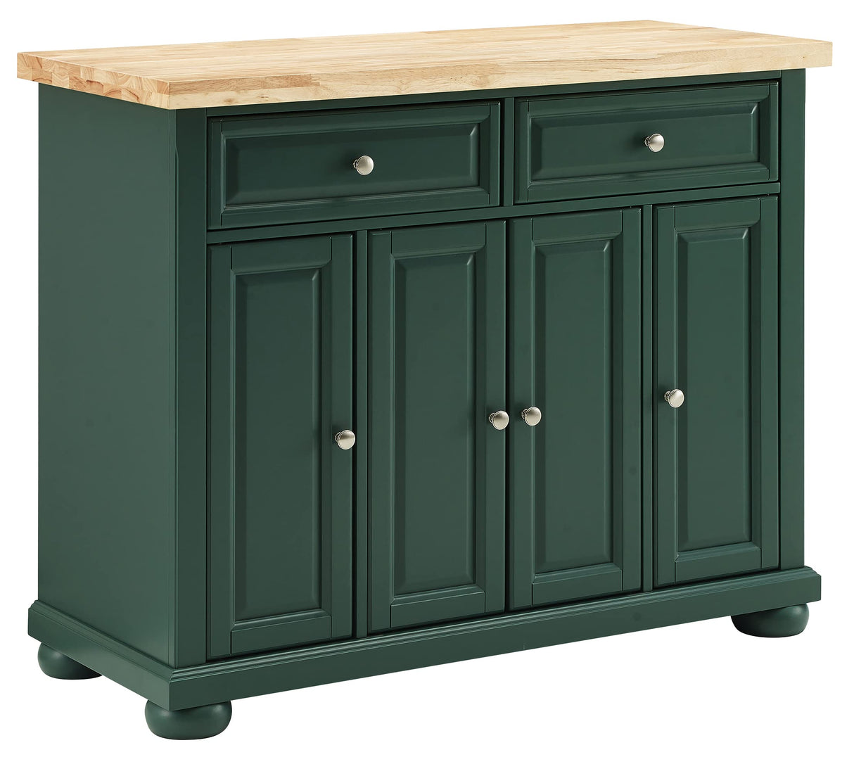 Crosley Furniture Madison Kitchen Island with Solid Wood Top and Optional Casters, Emerald Green Crosley Furniture