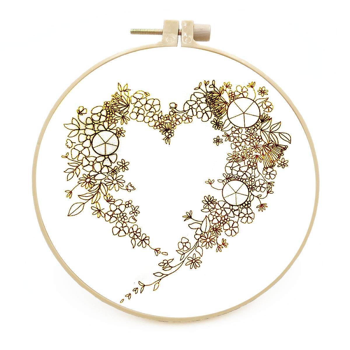 Maydear Embroidery Kit for Beginners Patterns Punch Needle Kit,Cross Stitch Kits,French Stamped Embroidery Starter Kit Adults Including Embroidery Hoop Color Threads and Embroidery Scissors Maydear