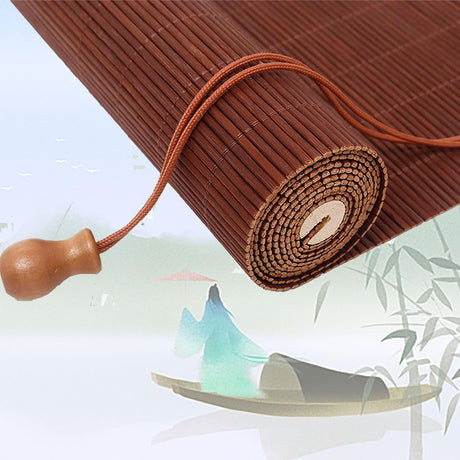 Natural Bamboo Roller Blinds for Indoor/Outdoor - Handwoven Shades for Privacy and Sun Control WDZDMYL