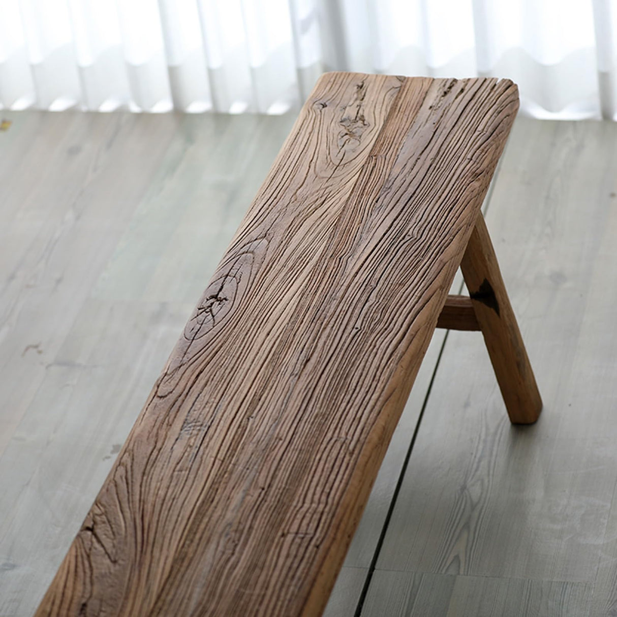 HXFAAFXH Farmhouse Wood Bench Indoor Dining Bench Seat for Living Room and Entryway with Armless Design and Short Height, Solid Wood Shoe Bench for Room, Bedroom(100x30x45/39.4x11.8x17.7in) HXFAAFXH