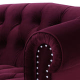Jennifer Taylor Home La Rosa Victorian Chesterfield Loveseat, Burgundy Velvet Jennifer Taylor Home