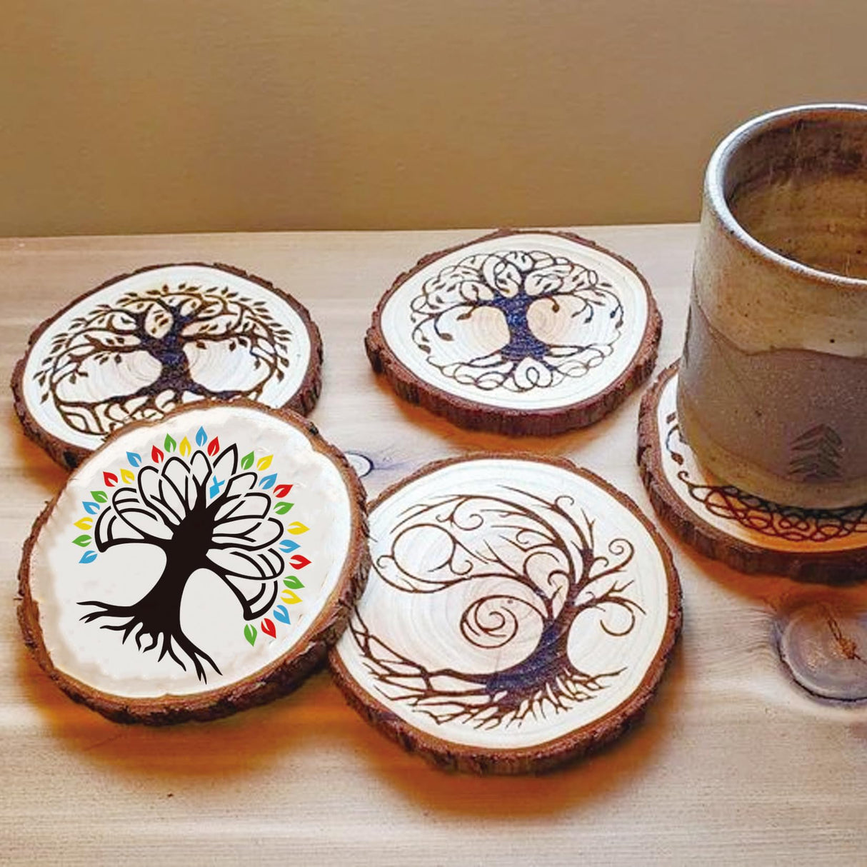 Small Stencils for Painting on Wood Reusable, 3 Inch Reusable Stencil for Craft Ornament Paint Template Stencils for Wall Card Rock Wood Signs Coasters Canvas Home Decor(Tree) Hosomono