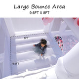16FT White Bounce House Castle,High Slide & Big Ball Pit, Commercial Grade for Adult Kid, (Heavy Duty PVC)(1100w Blower), Inflatable Bouncy Castle for Backyard, Birthday Party, Wedding, 16x14x10.5ft Inflantteble