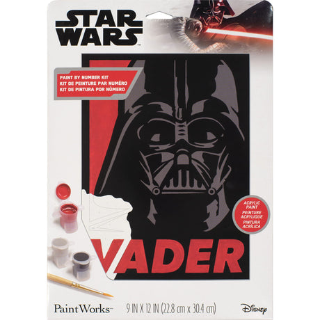 Dimensions PaintWorks Darth Vader Star Wars Paint by Number Kit for Adults and Kids, Finished Project 9" x 12", Multicolor 7 Piece Dimensions