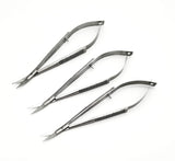 ARTMAN INSTRUMENTS Micro Castroviejo Scissors 5.5" Curved – Set of 3, Micro Stitch & Thread Cutting, Embroidery, Spring Action, Extra Sharp, Squeezable Surgical Scissors for Dental, ENT Artman Instruments
