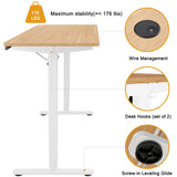 Meilocar Height Adjustable Electric Standing Desk, Sit Stand Computer Desk w/Memory Controller, Home Office Workstation Stand up Desk with Splice Board, 48" x 24" Tabletop (Walnut Top + White Frame) Meilocar