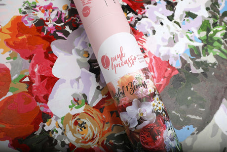 Pink Picasso Botanical Floral Paint by Number Kit for Adults & Teens | DIY Canvas 16x20 Acrylic Painting Kit Sets, Color by Numbers, Drawing, Arts & Crafts, As Seen On Shark Tank (Blissful Blooms) Pink Picasso