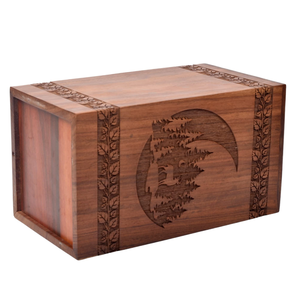 Tamanna crafts Handcrafted Rosewood Urn For Human Ashes - Beautifull Moon And Deer Tree Wooden Box - Cremation Urn For Pets Handmade Burial Urn Box Tamanna crafts