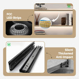 Nuipesn Modern L Shape Reception Desk with Counter – Front Desk Receptionist Counter with Storage Shelves, Drawer & LED Light for Office, Salon, Store (White+Natural, 59" L * 20" W * 40" H/Left) Nuipesn