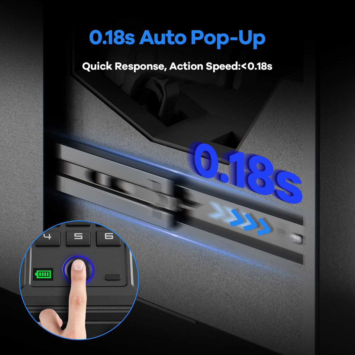 LotaTools Gun Safe, Biometric Pistol Safe Fingerprint Handgun Safe, Mounted Single Gun Safe for Handgun with 3 Ways Quick Access, Bedside Gun Safe for Nightstand, Bedroom, Desk, Wall, Dresser LotaTools